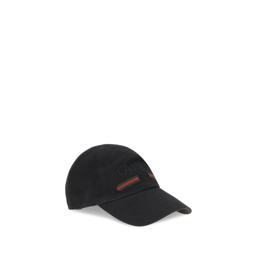 Gucci Black Cotton Cap (Baseball Hat) | Regal Royce