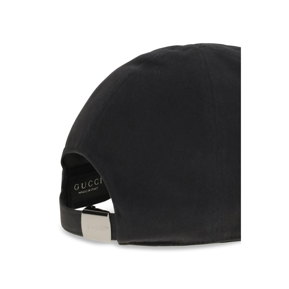 Gucci Black Cotton Cap (Baseball Hat) | Regal Royce