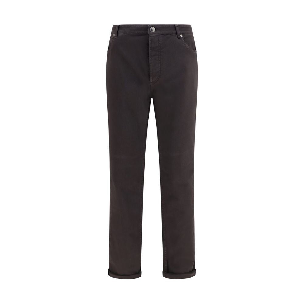 Brunello Cucinelli Brown Cotton Cropped Jeans | Regal Royce