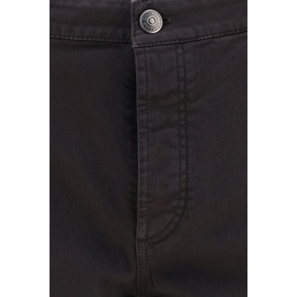 Brunello Cucinelli Brown Cotton Cropped Jeans | Regal Royce