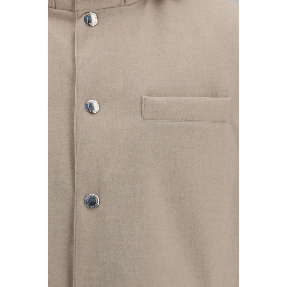 Brunello Cucinelli Beige Wool Oves Aries Sleeveless Jacket | Regal Royce