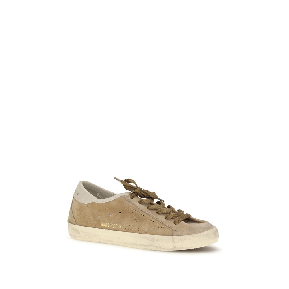 Golden Goose Beige Calf Leather Bos Taurus Low Top Sneakers | Regal Royce