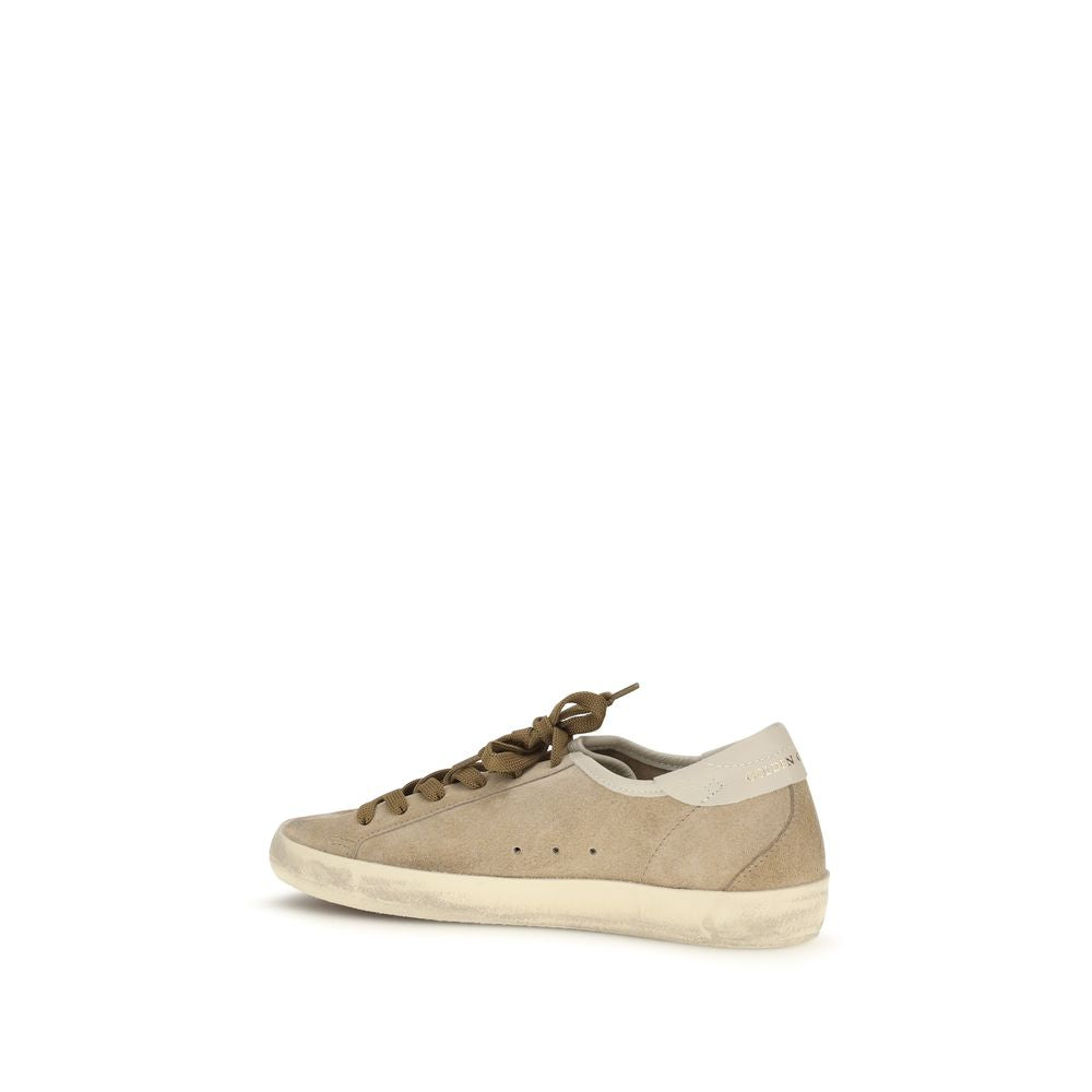 Golden Goose Beige Calf Leather Bos Taurus Low Top Sneakers | Regal Royce