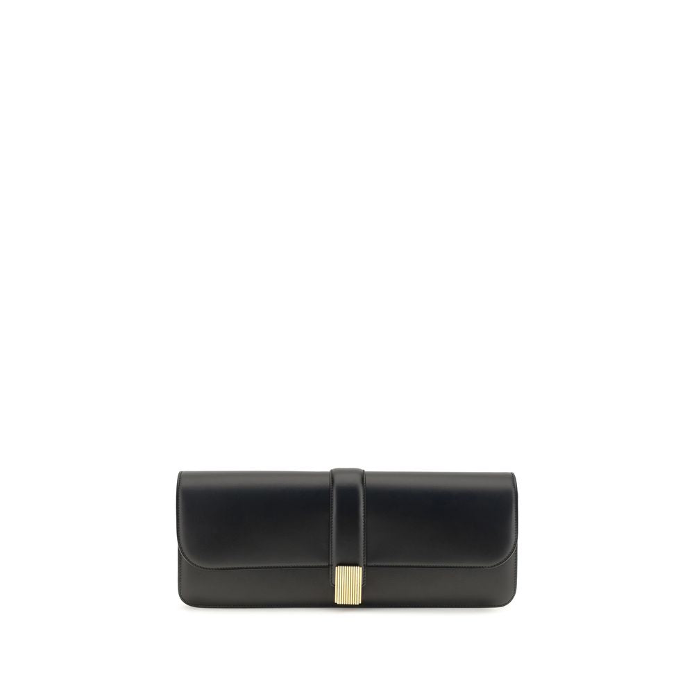 Khaite Black Calf Leather Bos Taurus Clutch Bag | Regal Royce