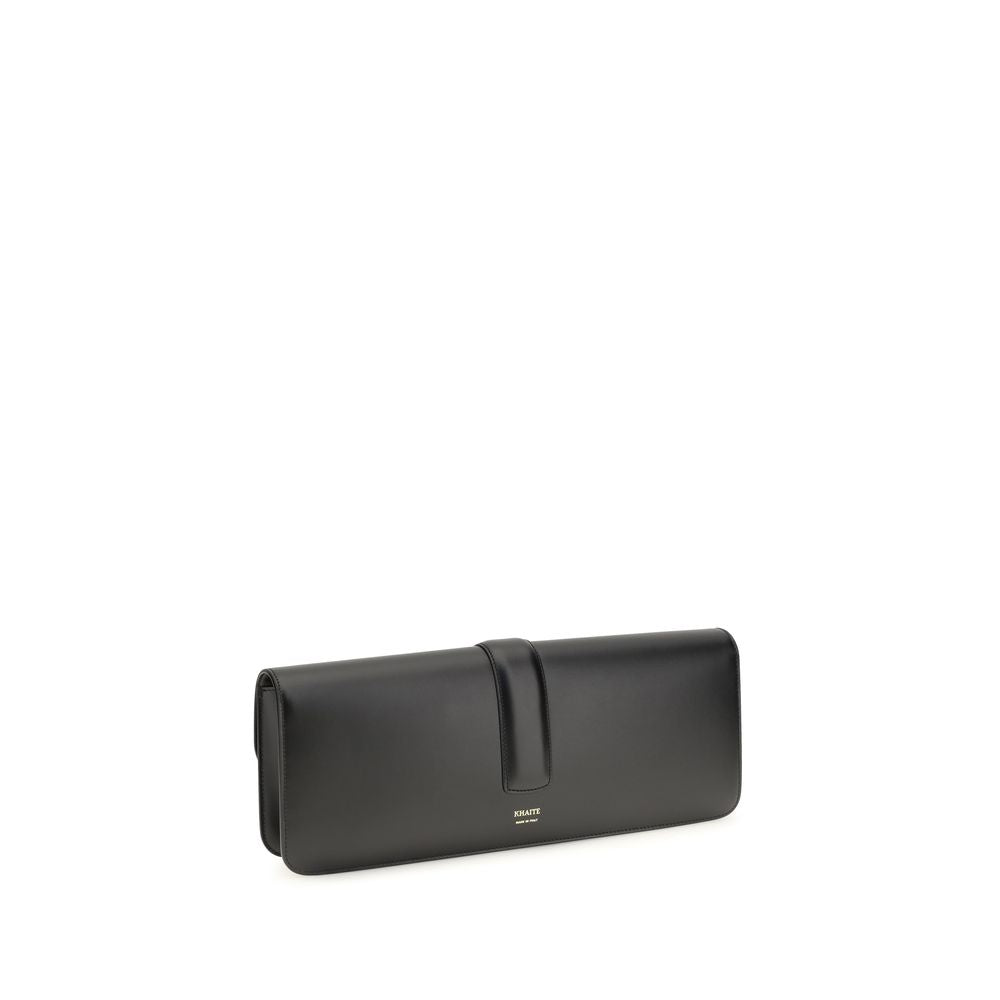 Khaite Black Calf Leather Bos Taurus Clutch Bag | Regal Royce