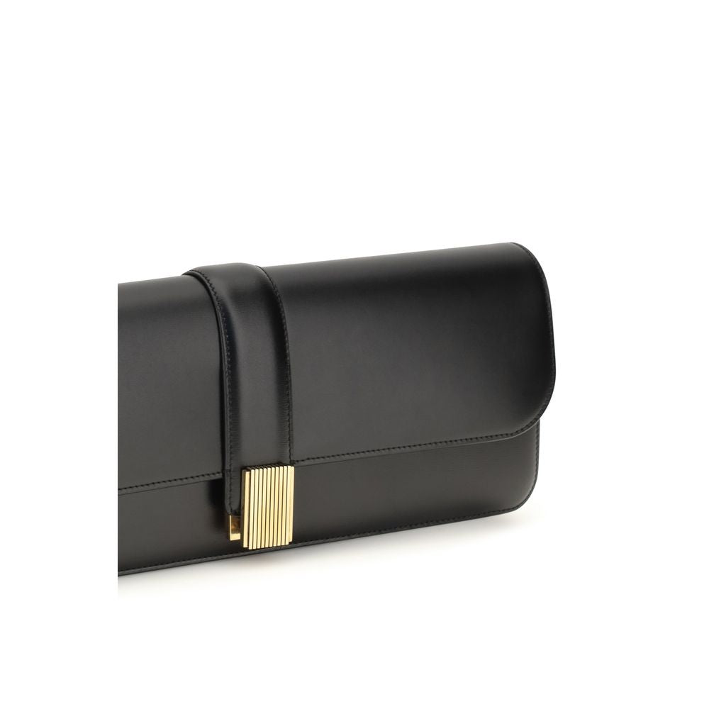 Khaite Black Calf Leather Bos Taurus Clutch Bag | Regal Royce