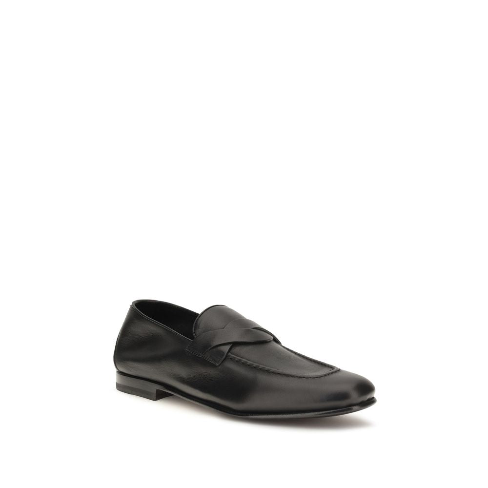 Tom Ford Black Calf Leather Bos Taurus Slip-On Loafers | Regal Royce