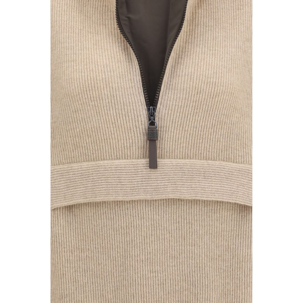 Brunello Cucinelli Beige Cashmere Sweatshirt | Regal Royce
