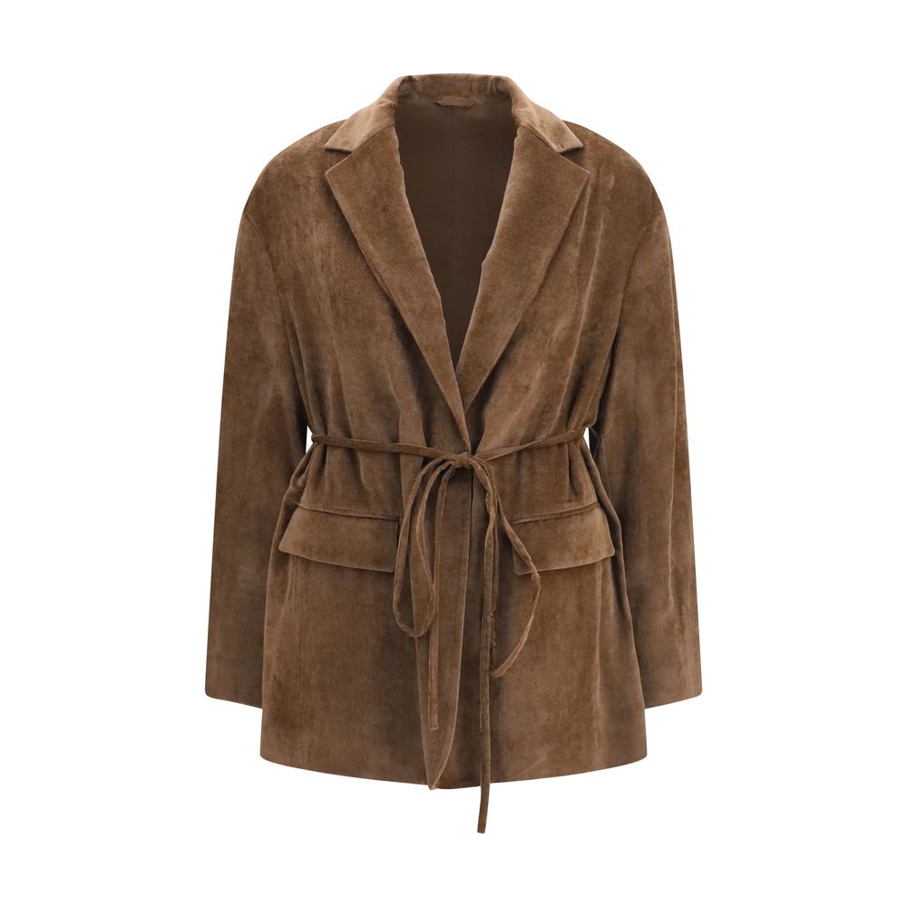 Brunello Cucinelli Brown Viscose Full-Length Jacket | Regal Royce
