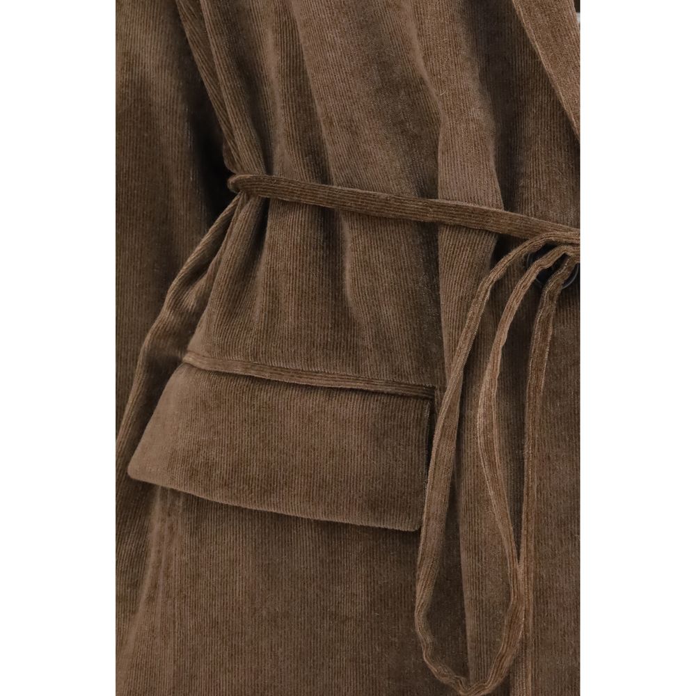 Brunello Cucinelli Brown Viscose Full-Length Jacket | Regal Royce