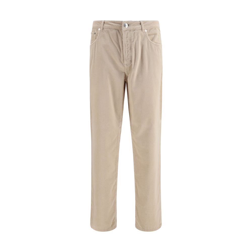Brunello Cucinelli Beige Cotton Casual Pants | Regal Royce