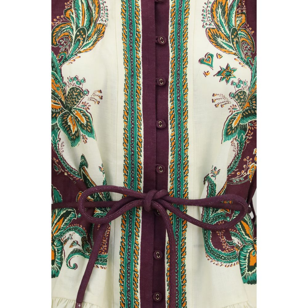 Alemais Multicolor Linen Casual Dress | Regal Royce
