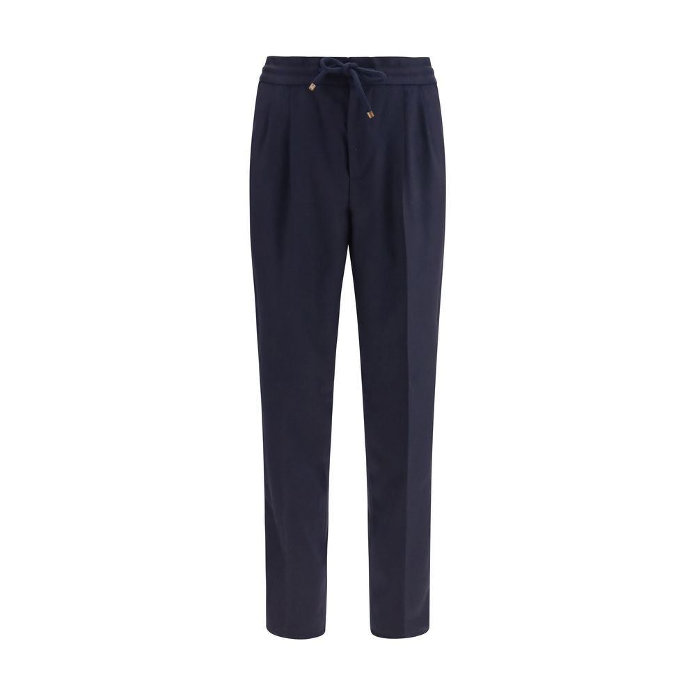Brunello Cucinelli Blue Wool Oves Aries Casual Pants | Regal Royce