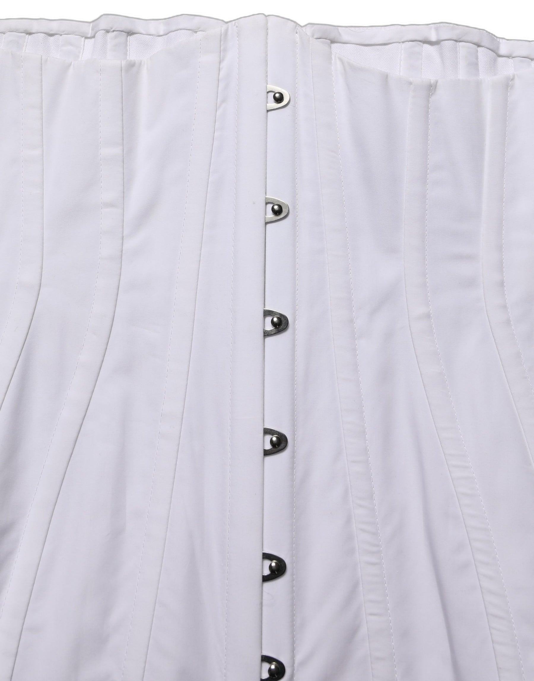 Dolce & Gabbana White Brown Cotton Sleeveless Corset Top | Regal Royce