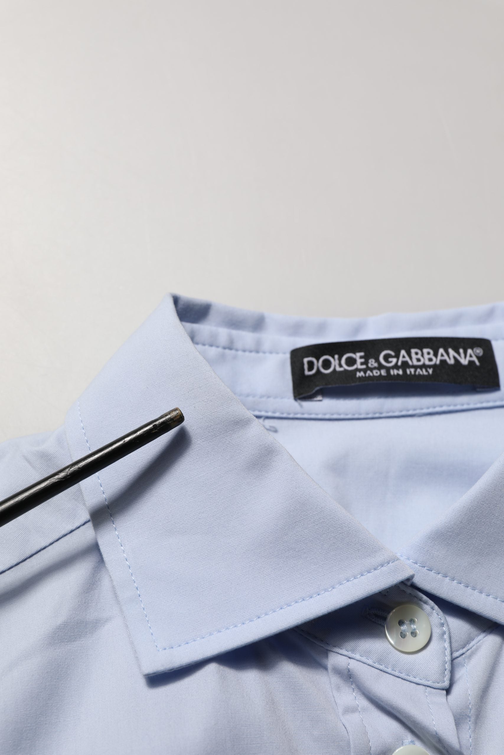 Dolce & Gabbana Blue Collared Long Sleeves Dress Shirt Top | Regal Royce