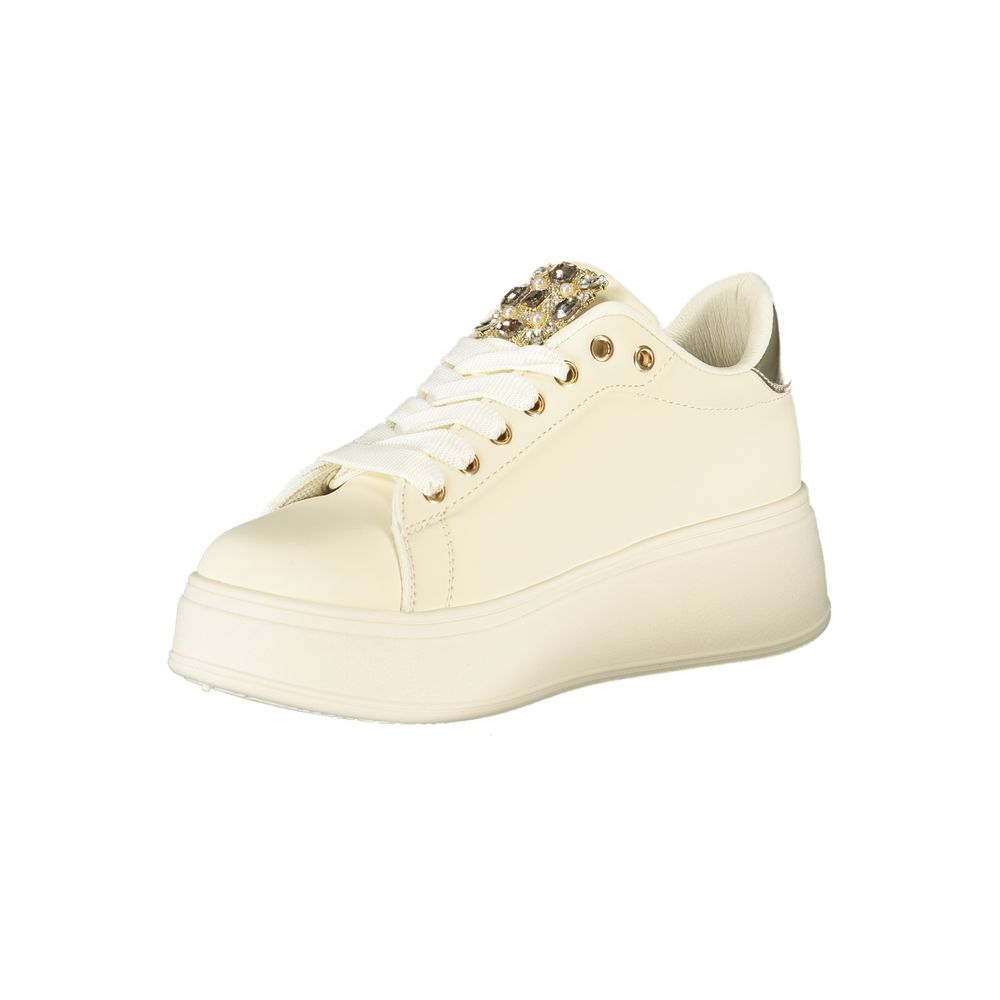 Laura Biagiotti Beige Polyurethane Women Sneaker | Regal Royce