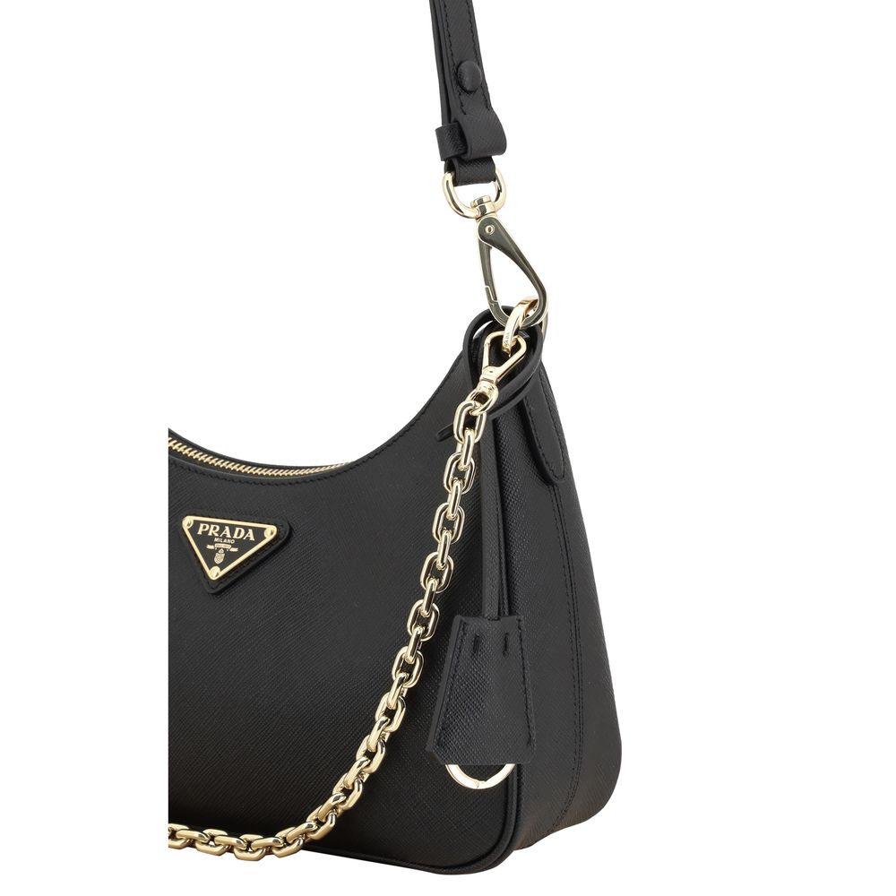 Prada Black Calf Leather Bos Taurus Shoulder Bag | Regal Royce