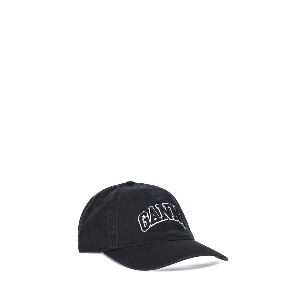 Ganni Black Cotton Cap (Baseball Hat) | Regal Royce