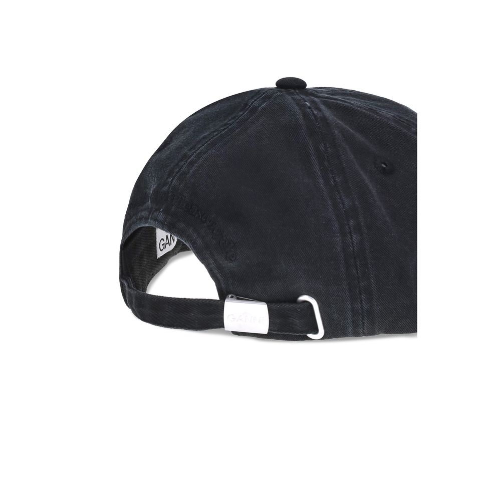 Ganni Black Cotton Cap (Baseball Hat) | Regal Royce