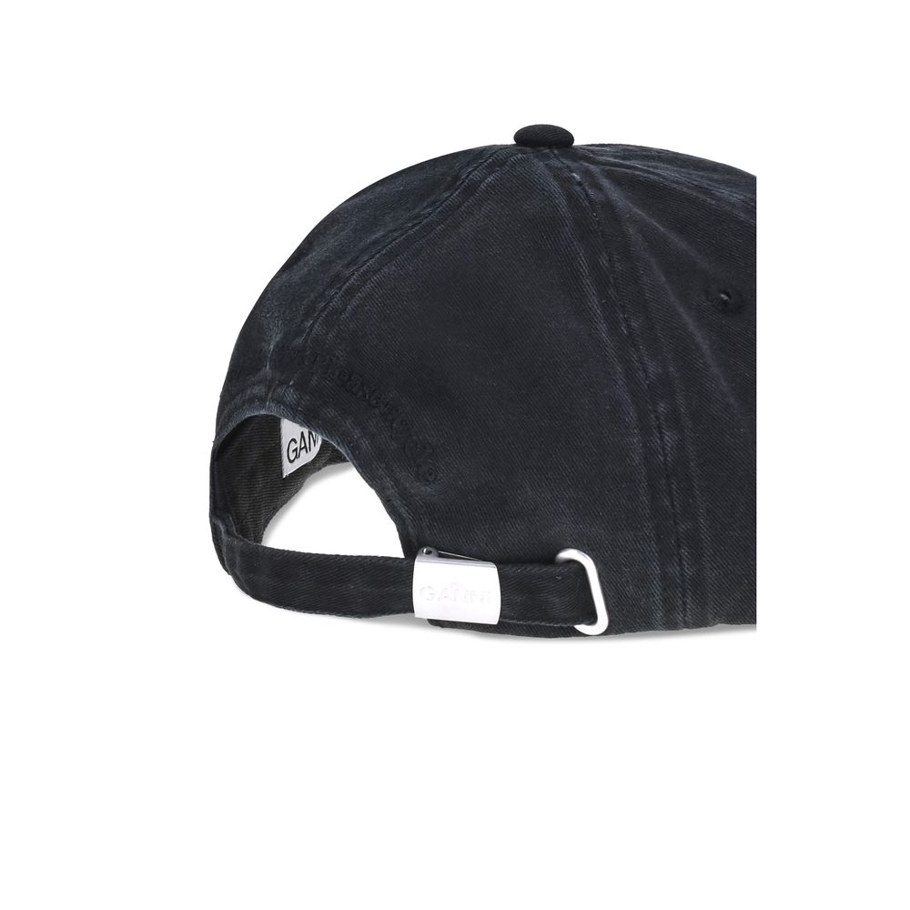 Ganni Black Cotton Cap (Baseball Hat) | Regal Royce