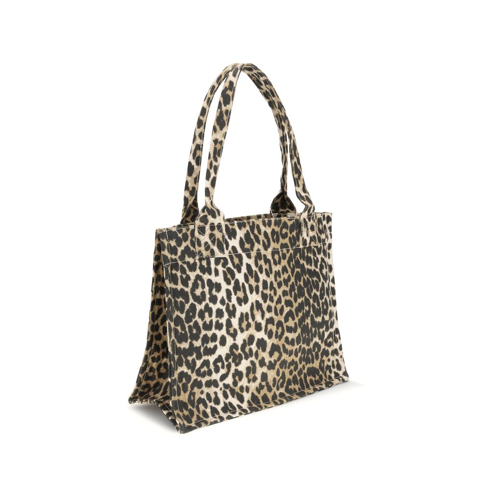 Ganni Brown Recycled Cotton Shoulder Bag | Regal Royce