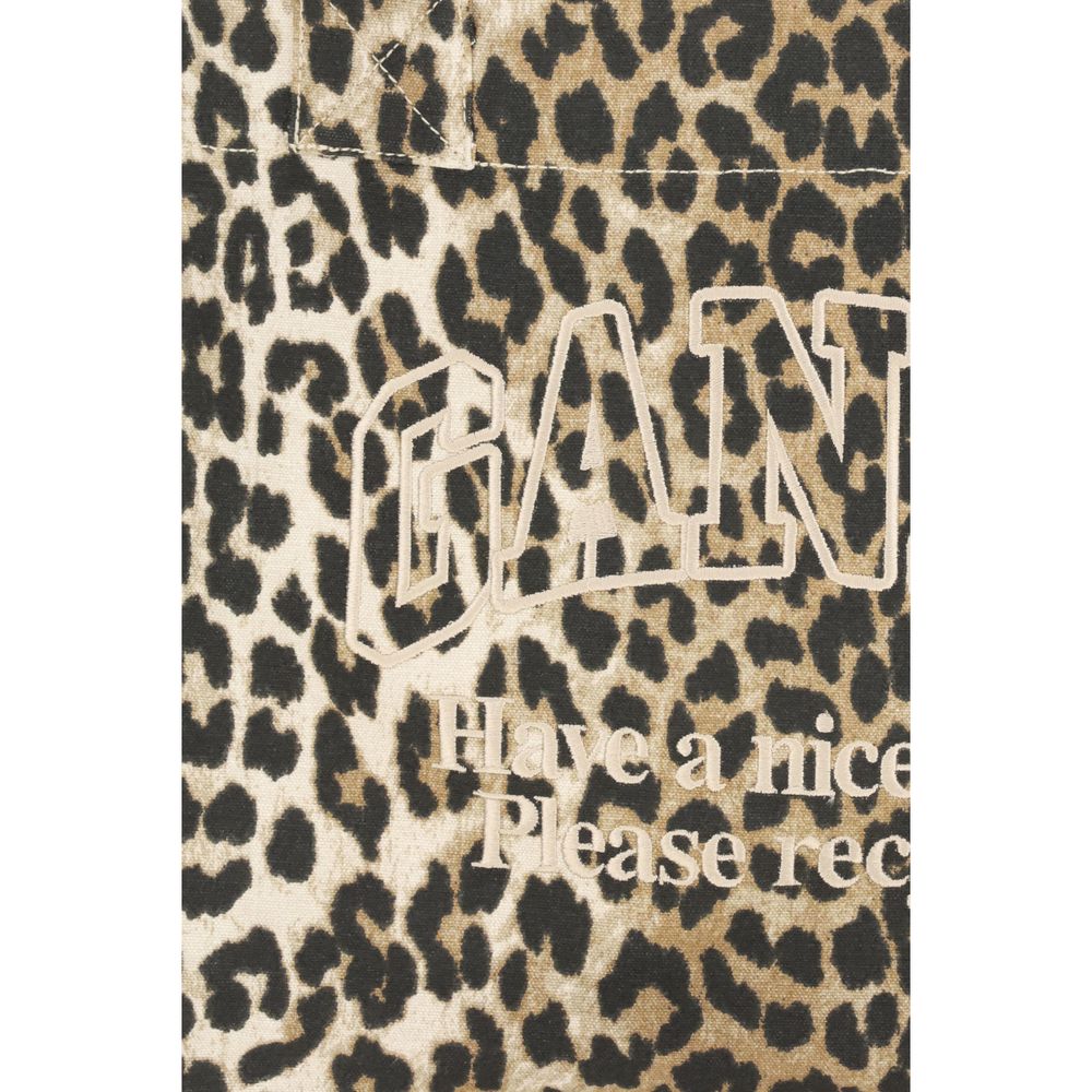 Ganni Brown Recycled Cotton Shoulder Bag | Regal Royce