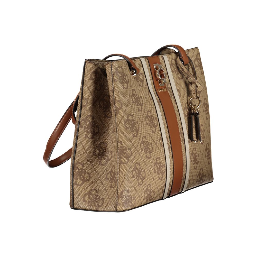 Guess Jeans Beige Polyurethane Women Handbag | Regal Royce
