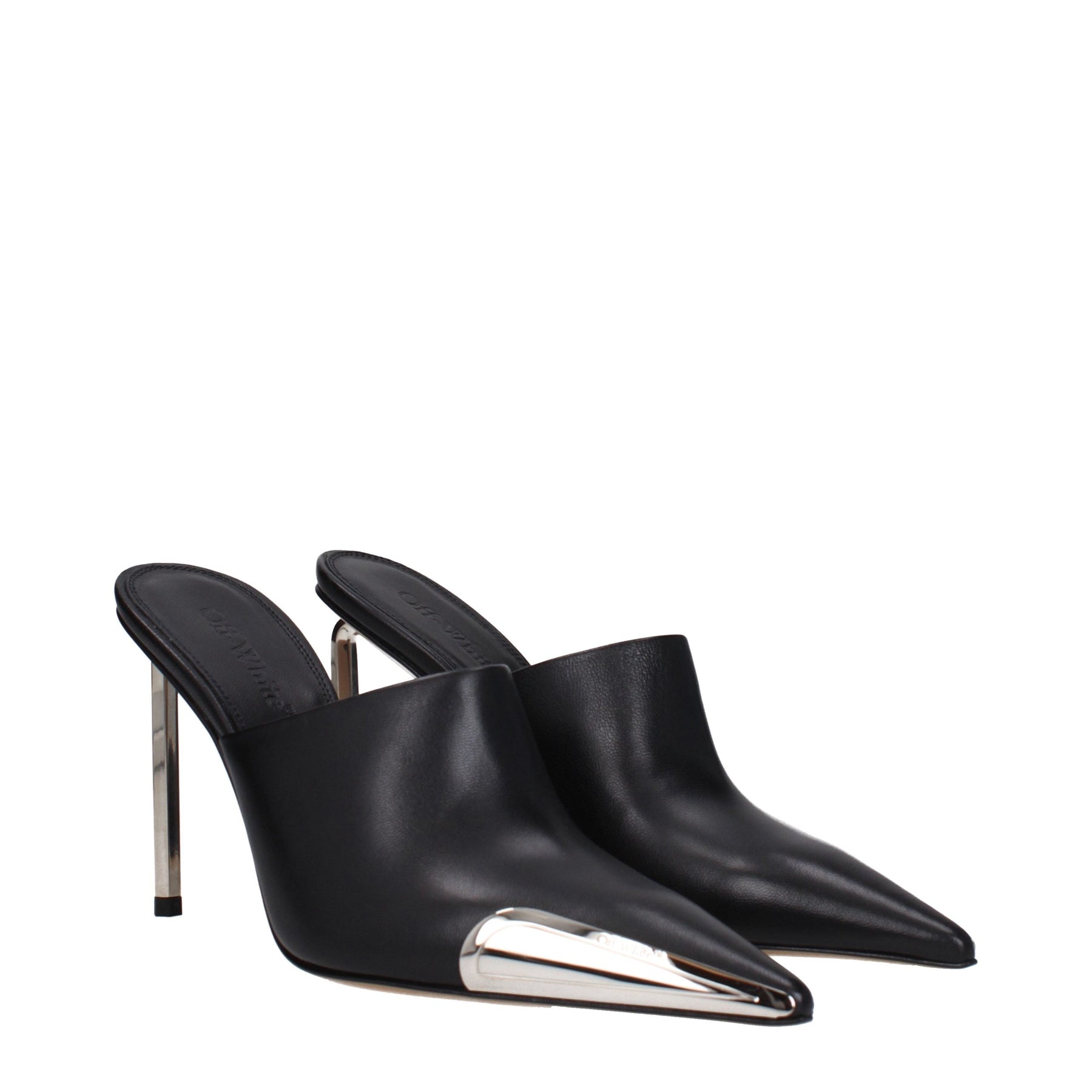 Off-White Black Leather High Heel Pumps | Regal Royce