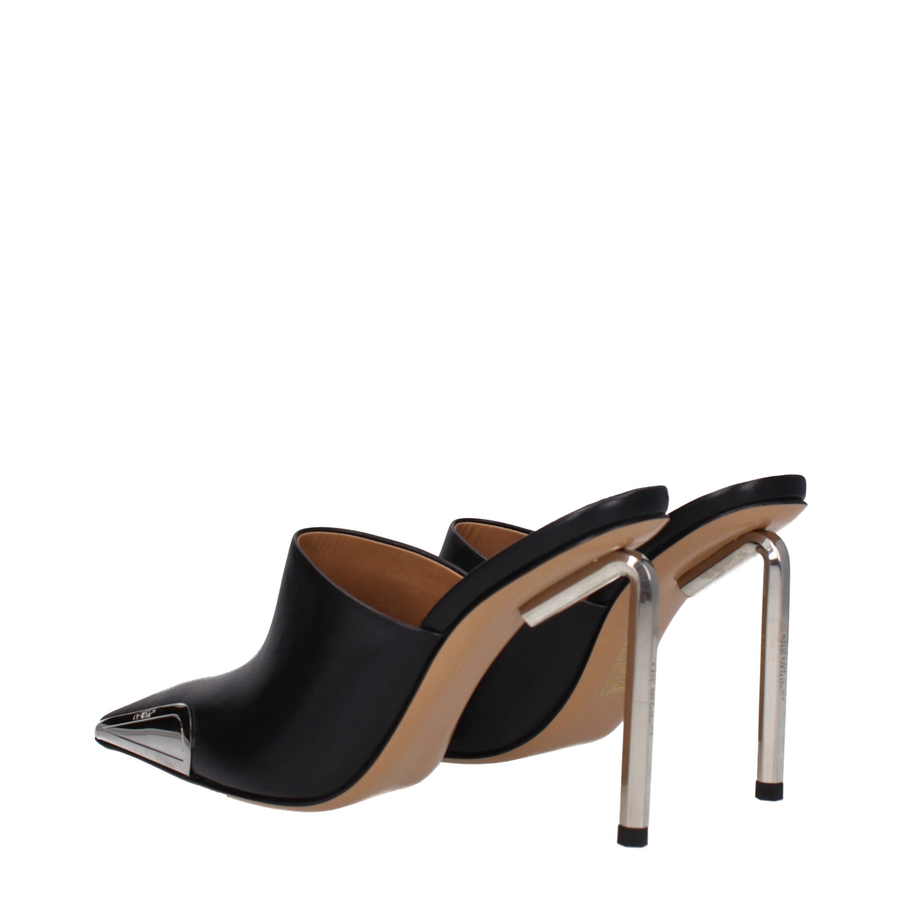 Off-White Black Leather High Heel Pumps | Regal Royce