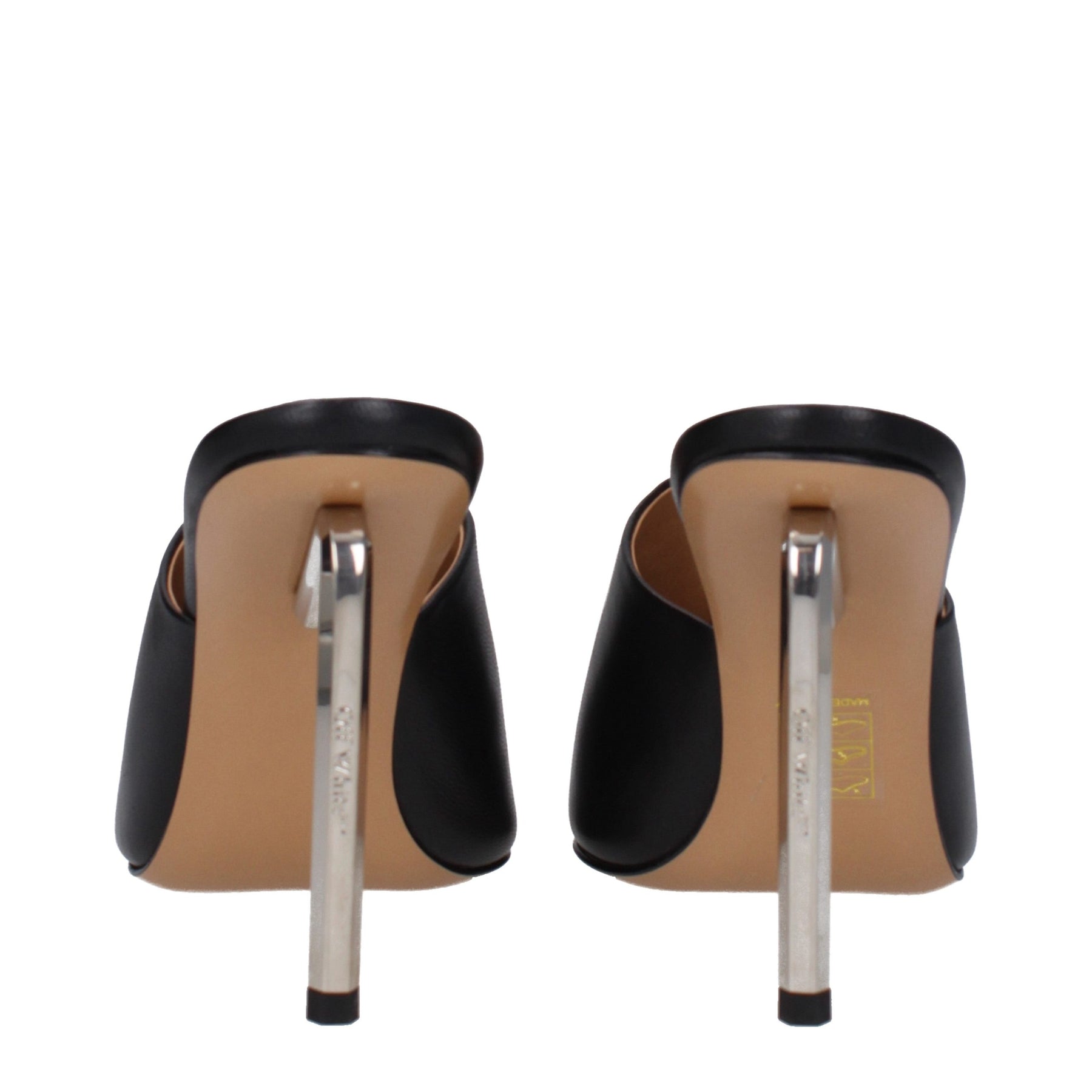 Off-White Black Leather High Heel Pumps | Regal Royce