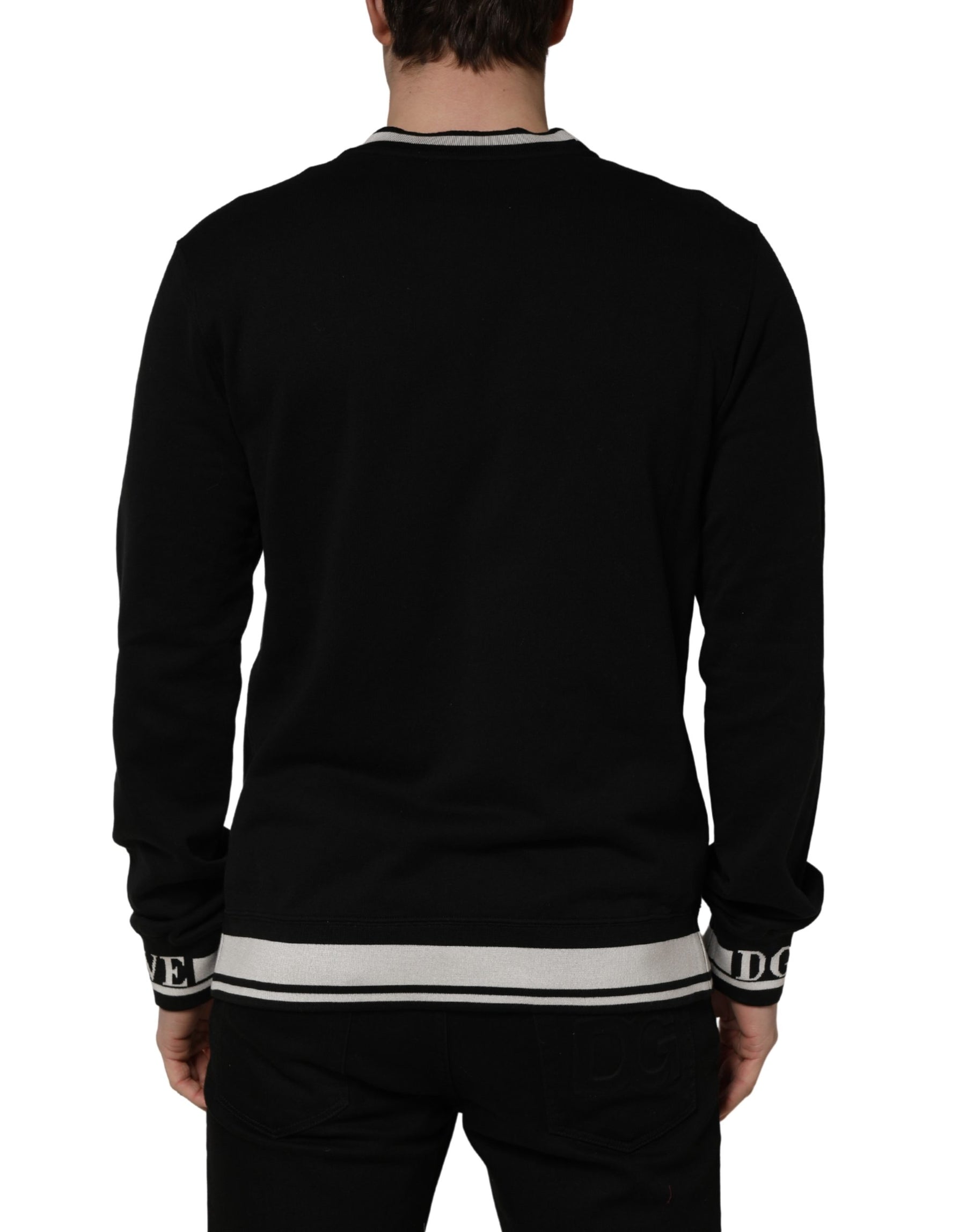 Dolce & Gabbana Black Super King Crew Neck Sweatshirt Sweater | Regal Royce