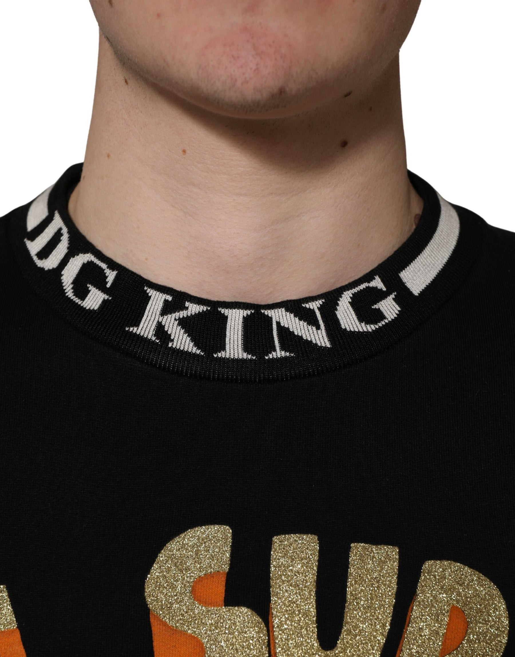 Dolce & Gabbana Black Super King Crew Neck Sweatshirt Sweater | Regal Royce