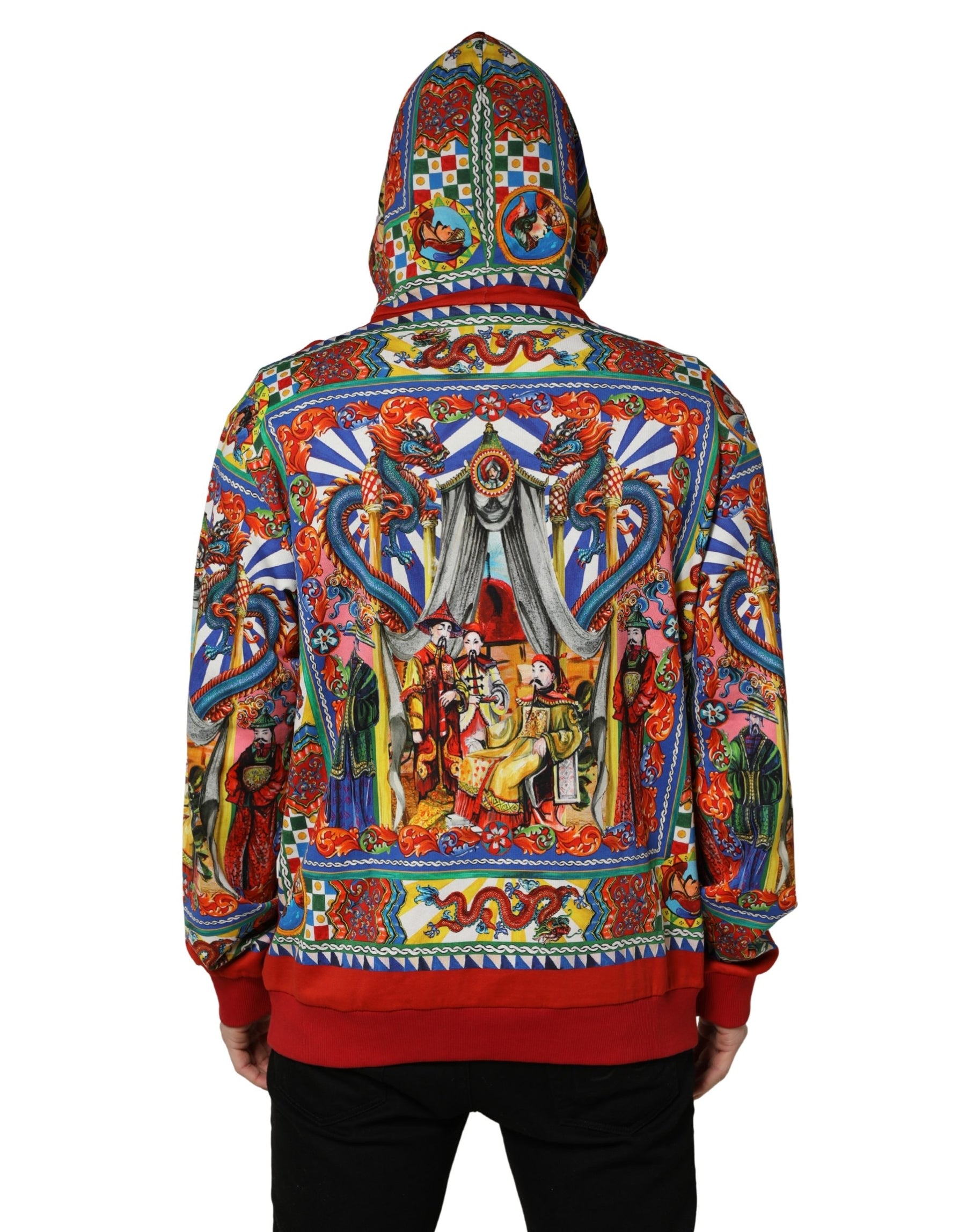 Dolce & Gabbana Multicolor Glamzilla Hooded Men Sweatshirt Sweater | Regal Royce