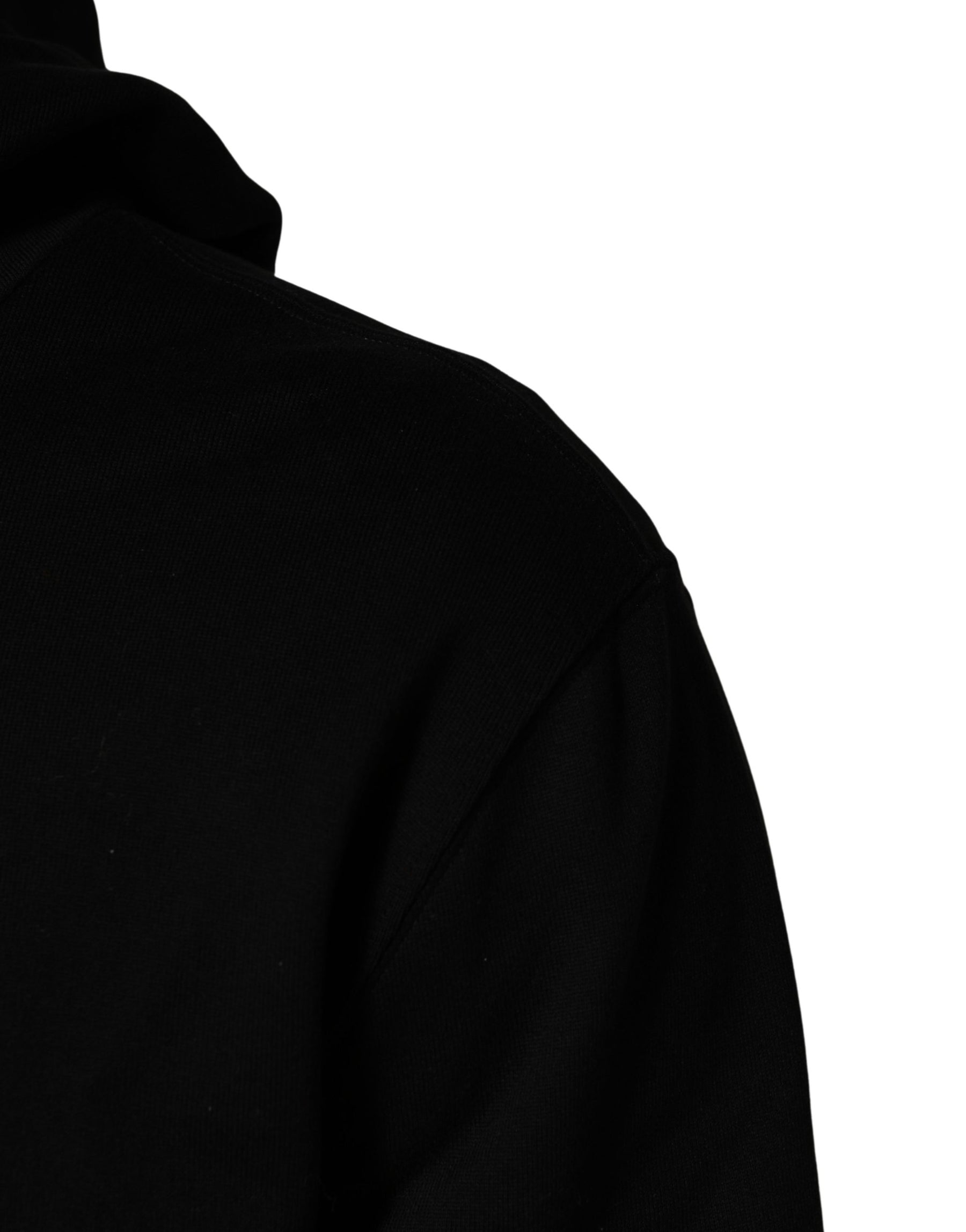 Dolce & Gabbana #dgfamily Black Cotton Hooded Men Sweatshirt Sweater | Regal Royce