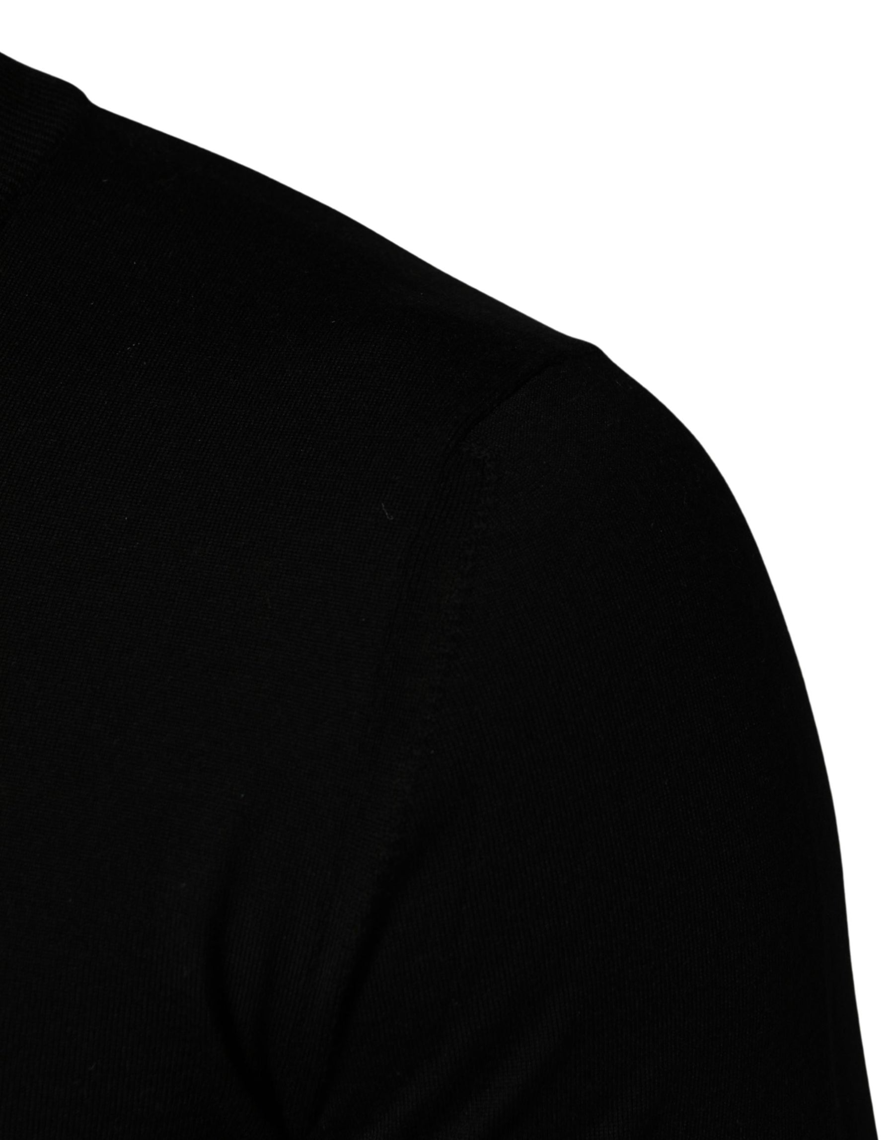 Dolce & Gabbana Black embroidered Logo Crew Neck Pullover Sweater | Regal Royce