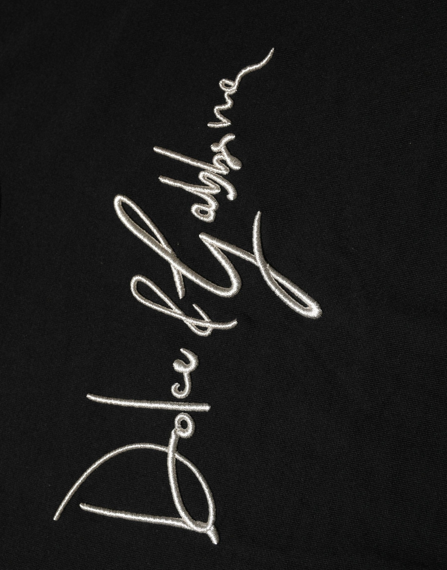 Dolce & Gabbana Black embroidered Logo Crew Neck Pullover Sweater | Regal Royce