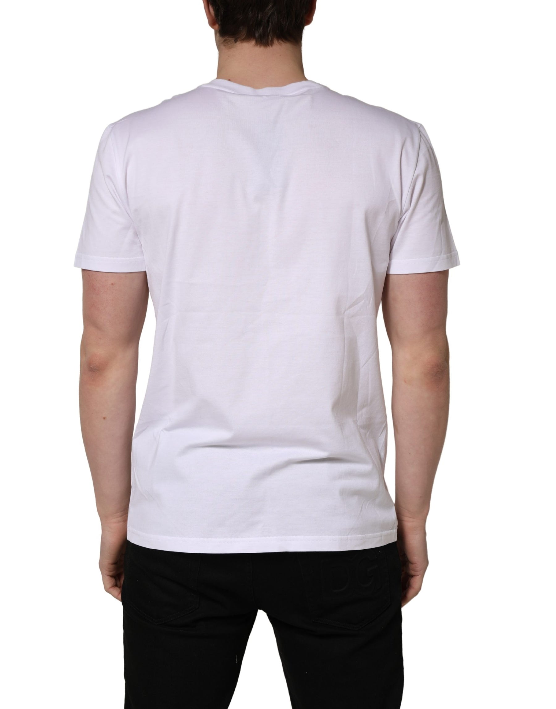 Dolce & Gabbana White DG Logo Print Short Sleeves Men T-shirt | Regal Royce