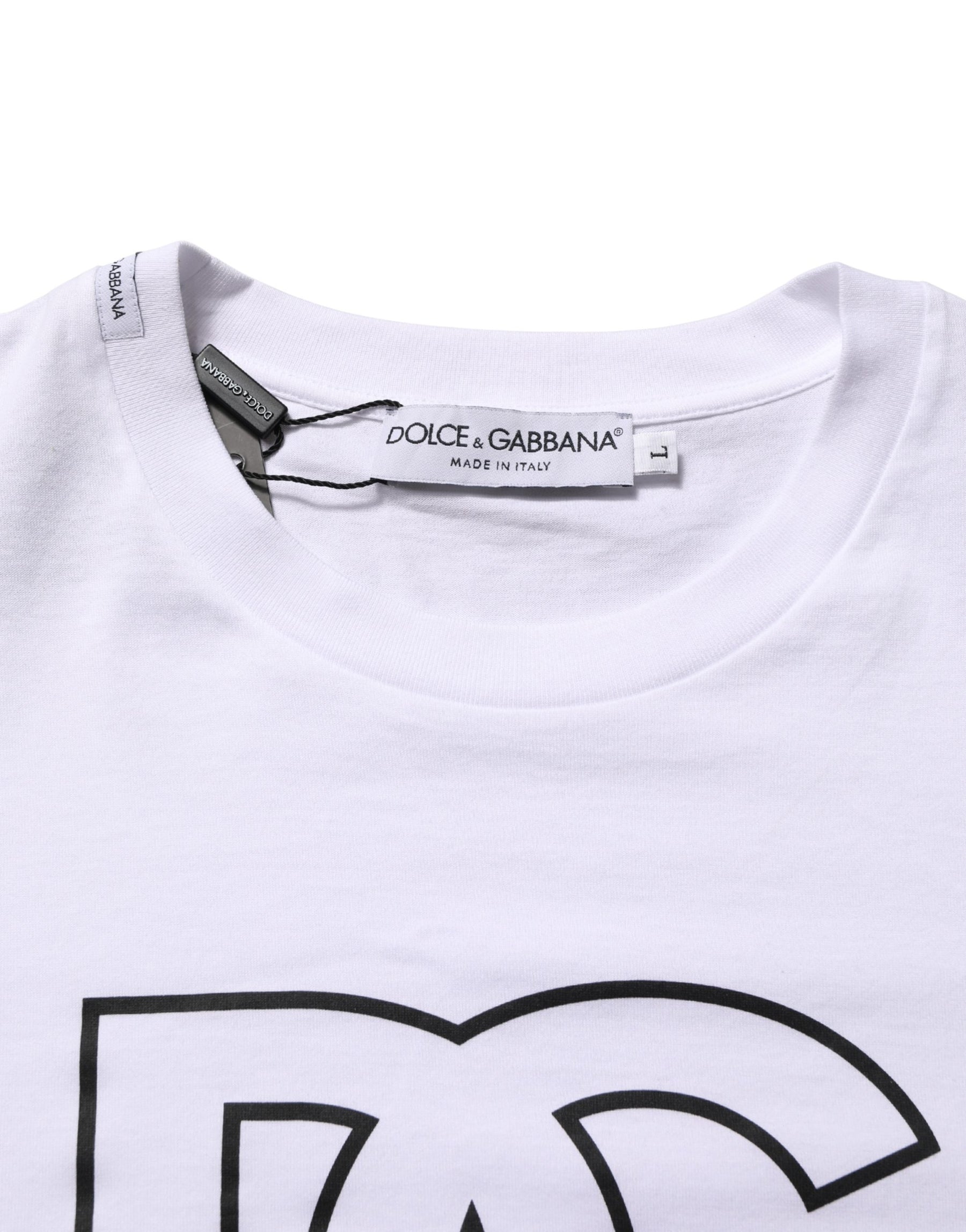 Dolce & Gabbana White DG Logo Print Short Sleeves Men T-shirt | Regal Royce