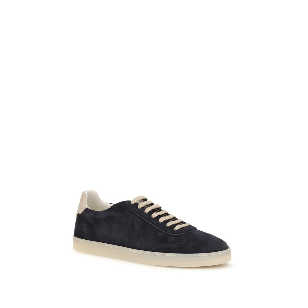 Brunello Cucinelli Brown Calf Leather Bos Taurus Low Top Sneakers | Regal Royce