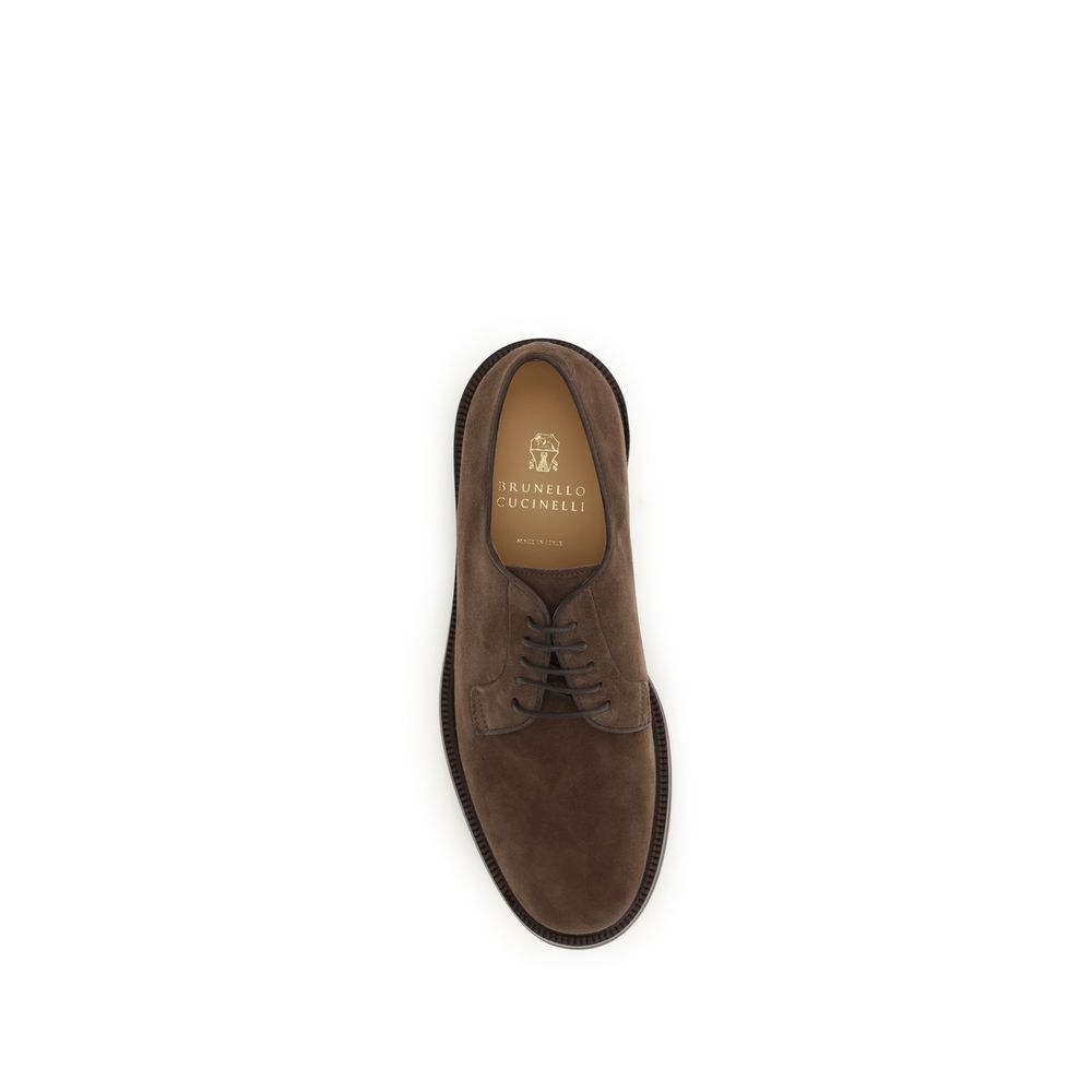 Brunello Cucinelli Brown Calf Leather Bos Taurus Oxfords And Derbies | Regal Royce