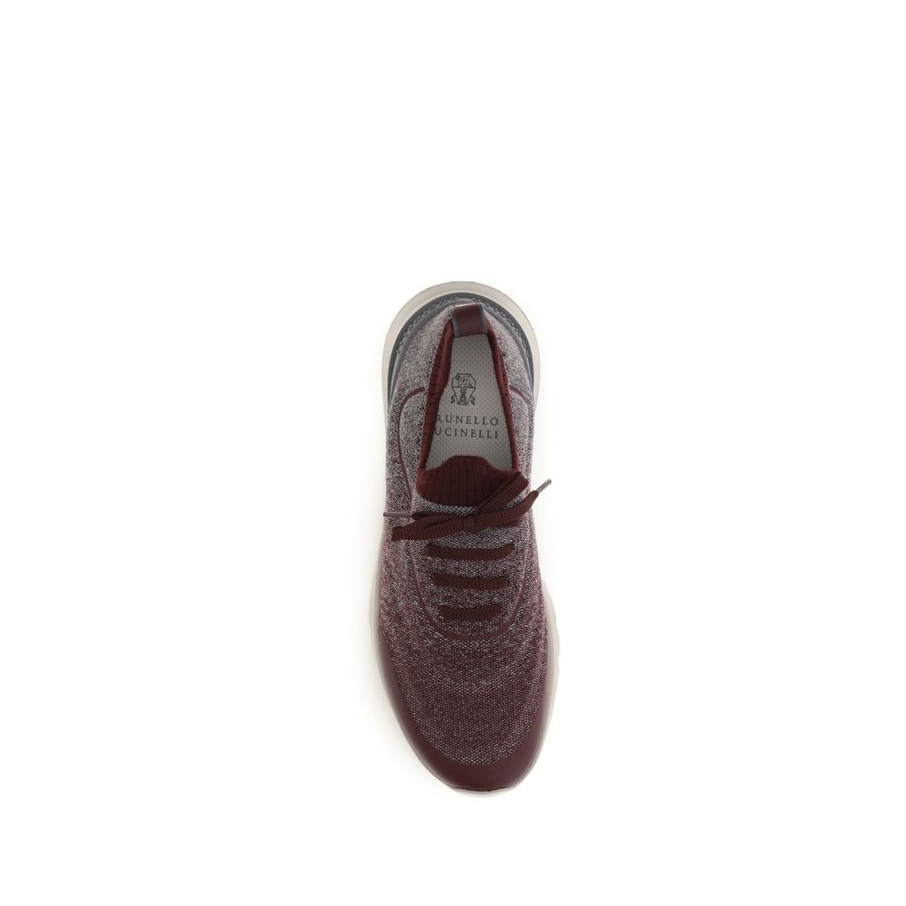 Brunello Cucinelli Bordeaux Cotton Athletic Sneakers | Regal Royce