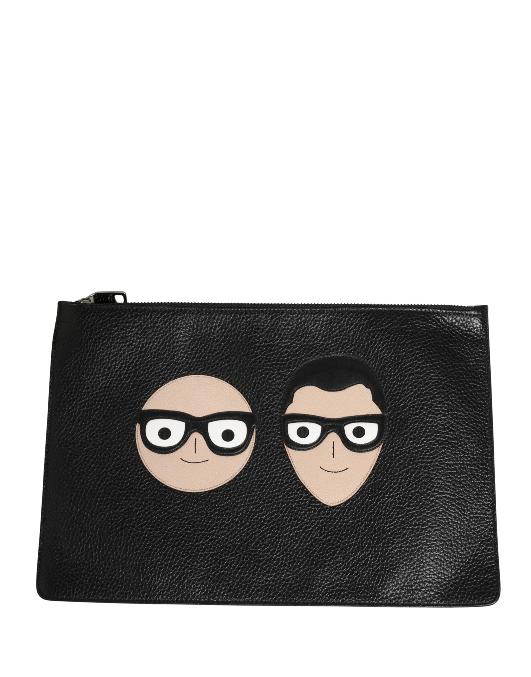 Dolce & Gabbana Black #DGFamily Embellished Leather Clutch Borse Bag | Regal Royce