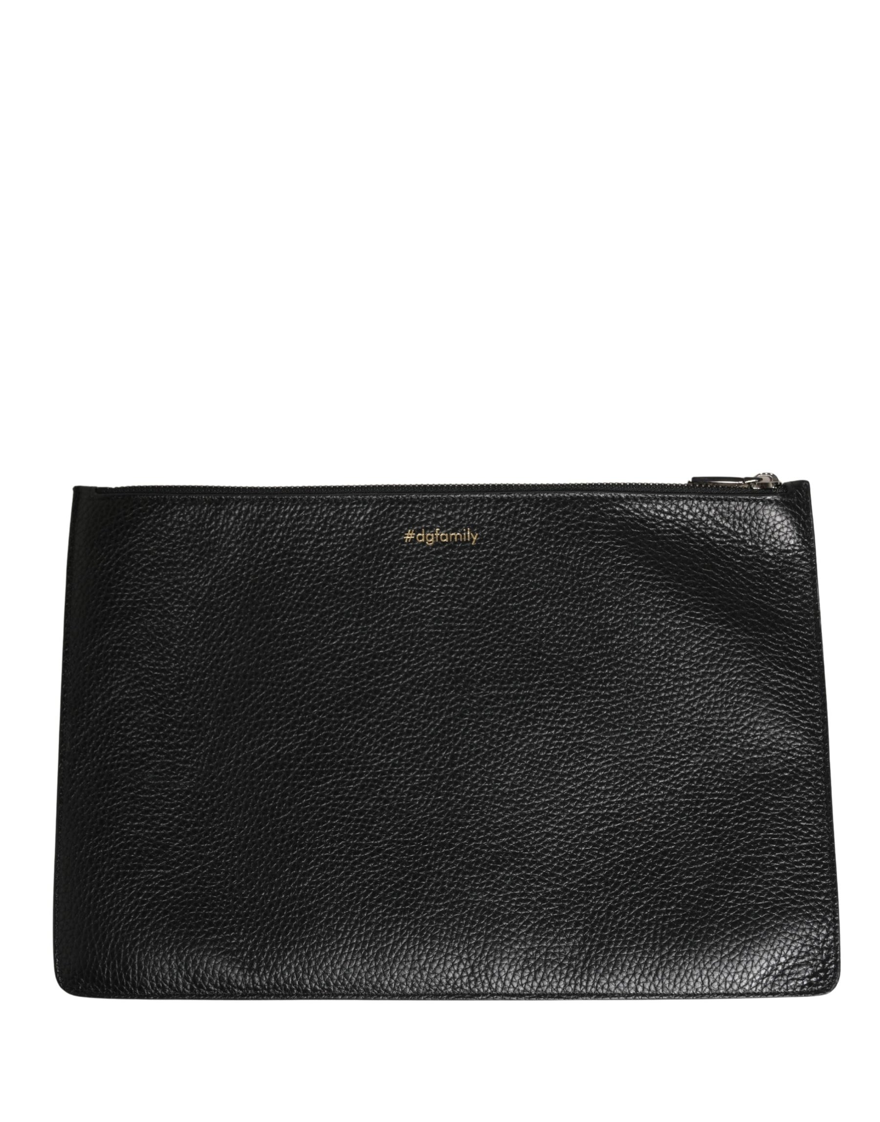 Dolce & Gabbana Black #DGFamily Embellished Leather Clutch Borse Bag | Regal Royce