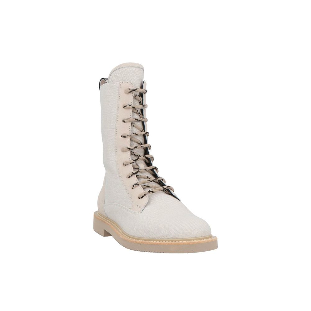 Brunello Cucinelli Beige Cotton Lace-Up Boots | Regal Royce