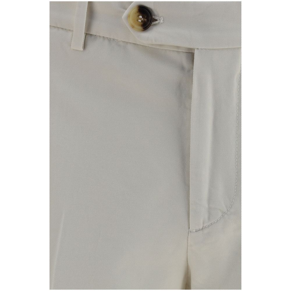 Brunello Cucinelli White Cotton Casual Pants | Regal Royce