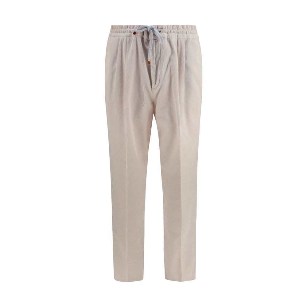Brunello Cucinelli Beige Cotton Casual Pants | Regal Royce