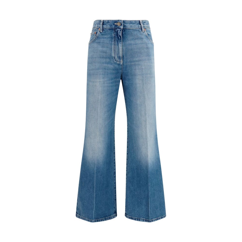 Valentino Blue Cotton Straight-Leg Jeans | Regal Royce