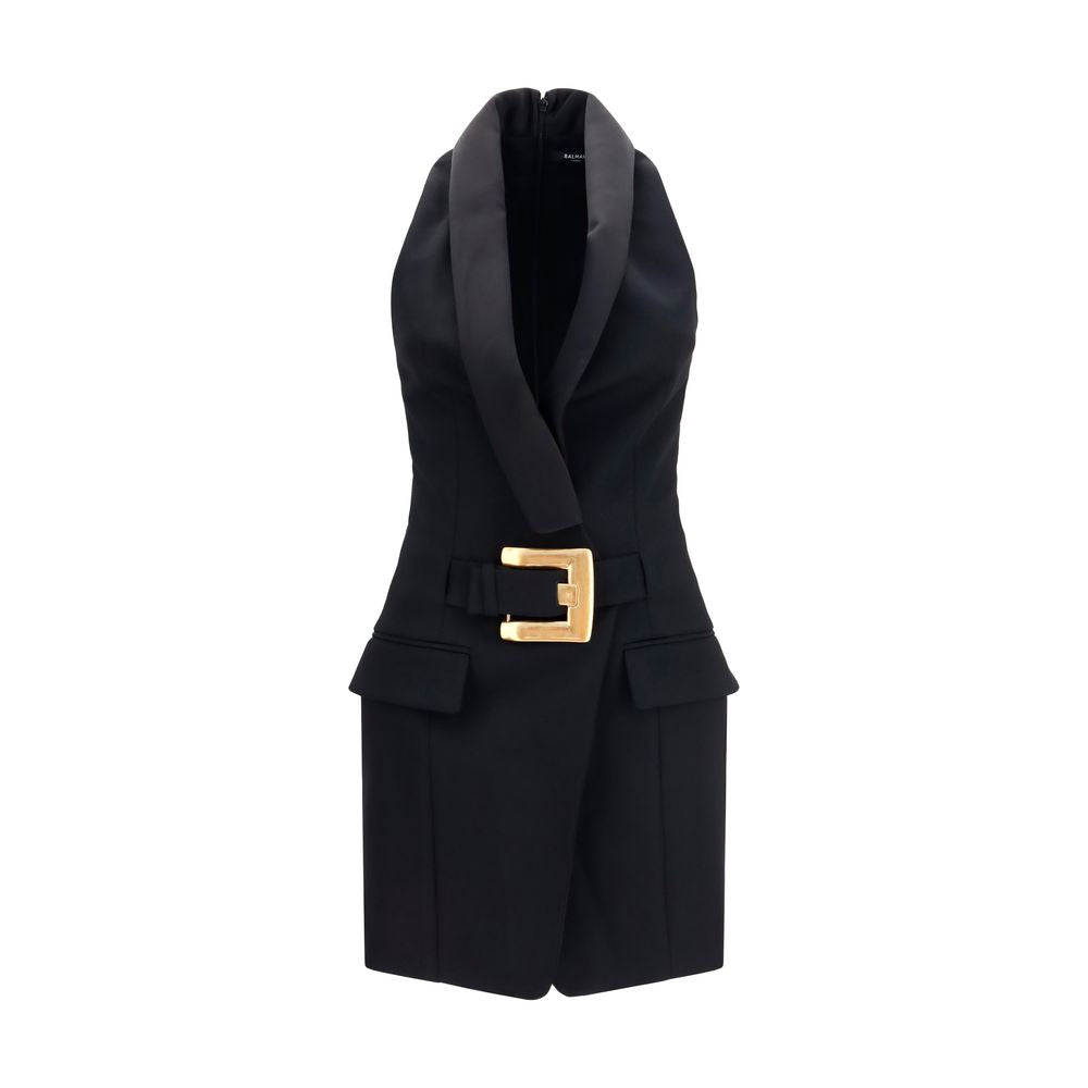 Balmain Black Wool Oves Aries Casual Dress | Regal Royce