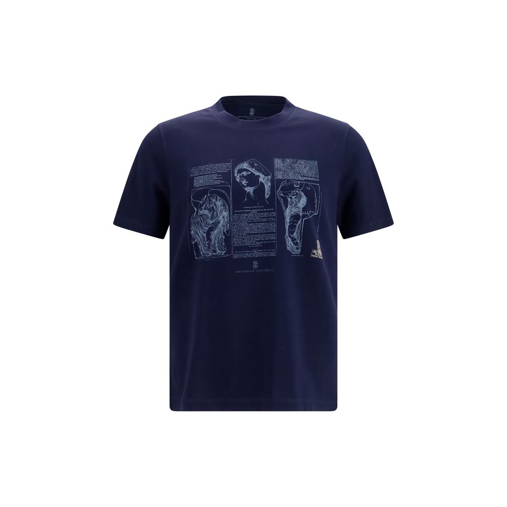 Brunello Cucinelli Blue Cotton T-Shirt | Regal Royce