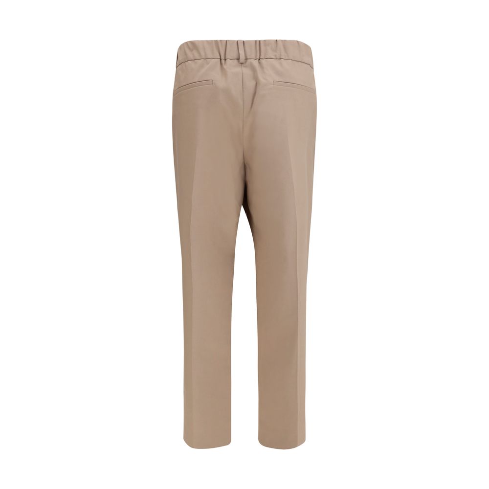 Brunello Cucinelli Beige Cotton Casual Pants | Regal Royce